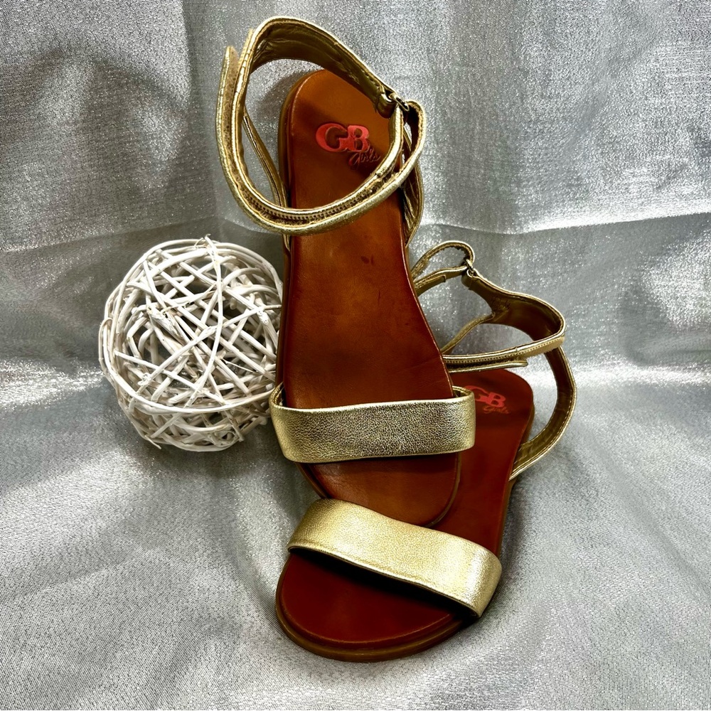 GB Gianni Bini Girls Gold Ankle Strap Sandal Size 13M